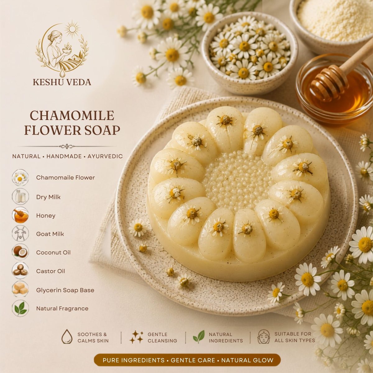 Chamomile and Goat Milk Soap — Ayurvedic soap bottle