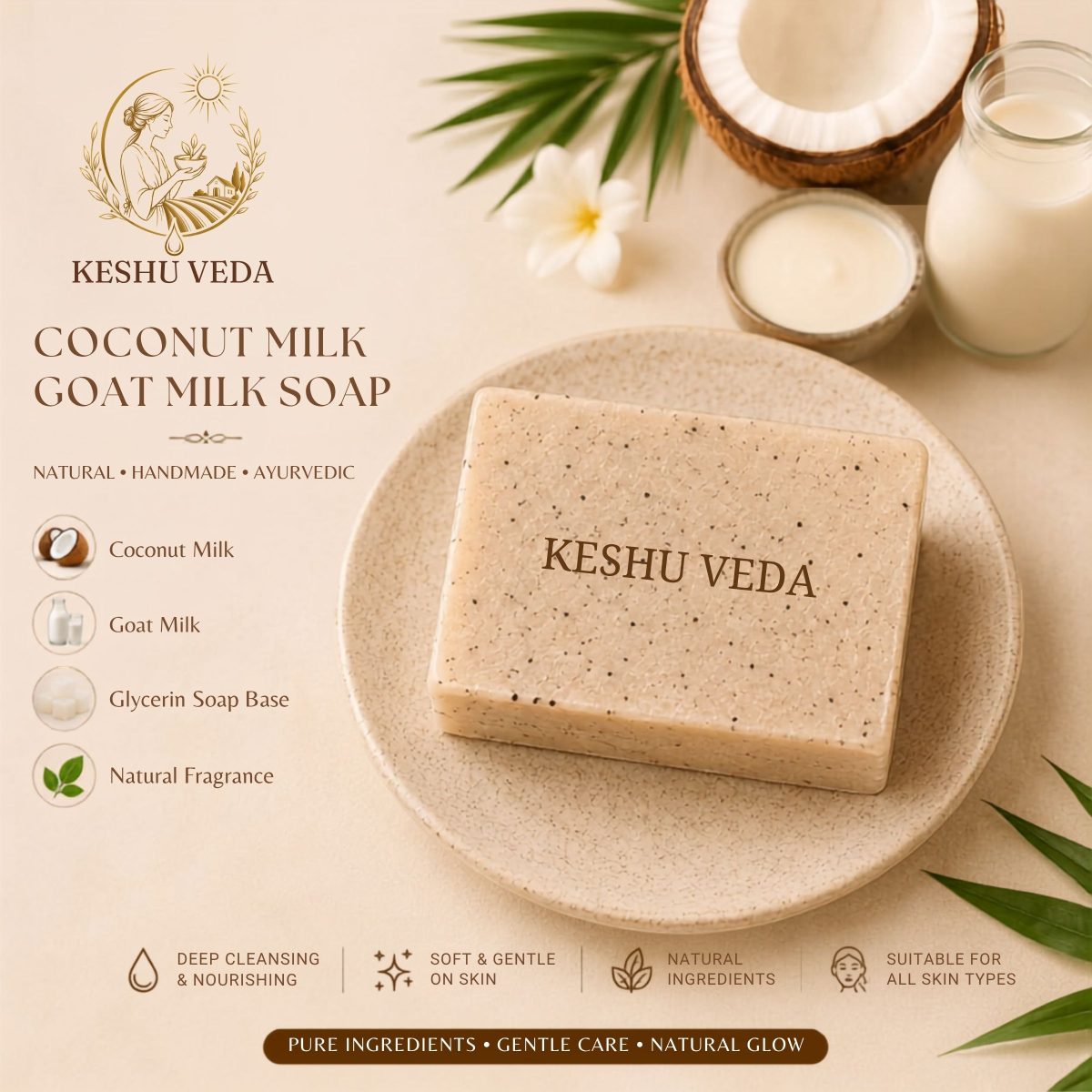 Coconut Milk Soap — Ayurvedic soap bottle