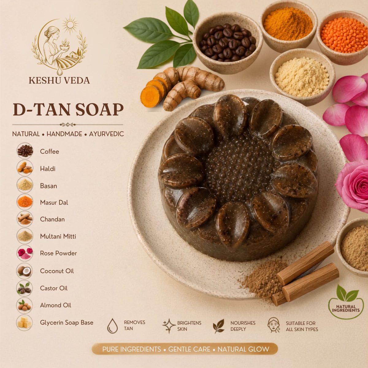 D Tan Soap — Ayurvedic soap bottle