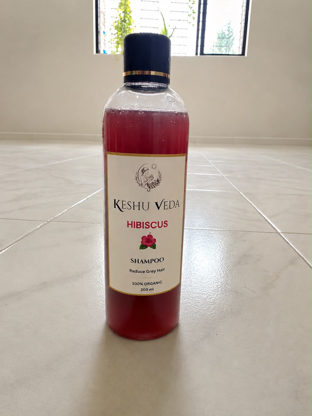 Hibiscus Anti-Grey Hair Shampoo — Ayurvedic shampoo bottle