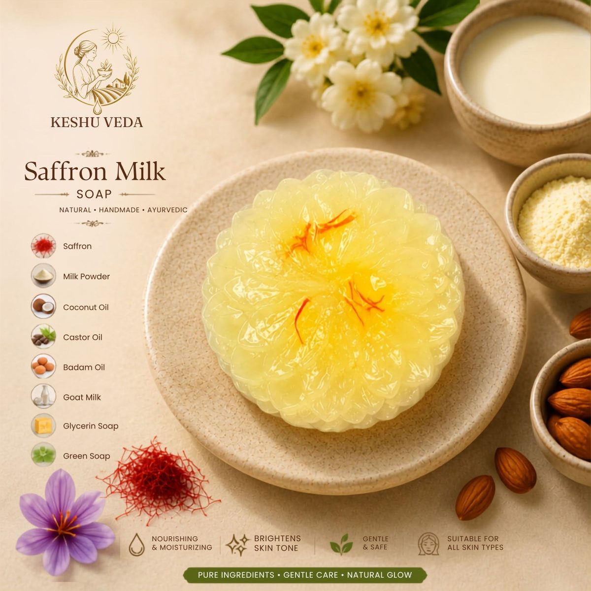 Saffron Milk Soap — Ayurvedic soap bottle