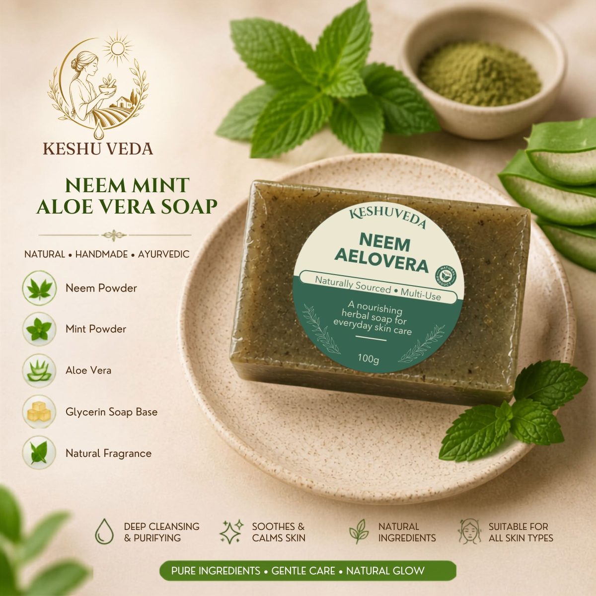Harbal Neem Soap — Ayurvedic soap bottle