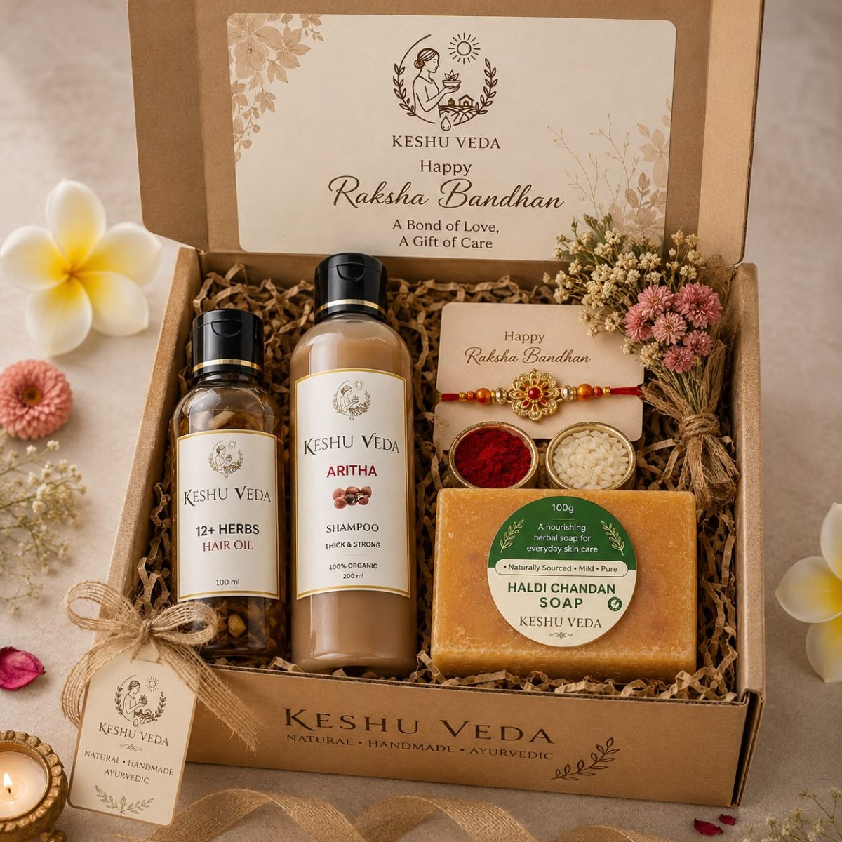 Rakhi Gift Hamper Shampoo Hairoil Soap — main product photo
