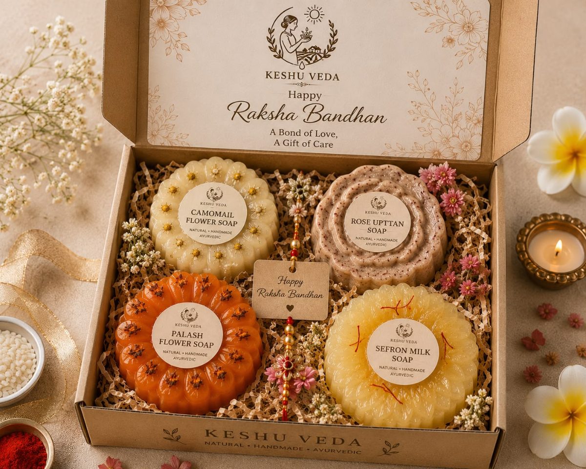 Rakhi Gift Hamper Soaps — Ayurvedic gift-combo-hampers bottle